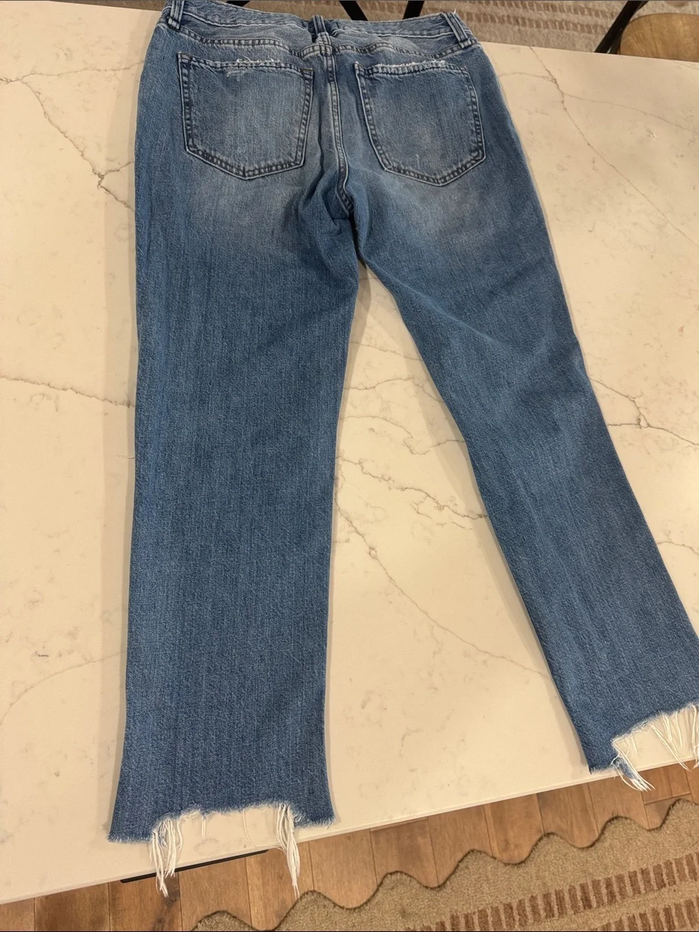 Abercrombie & Fitch Light Wash Distressed Boyfriend Jeans